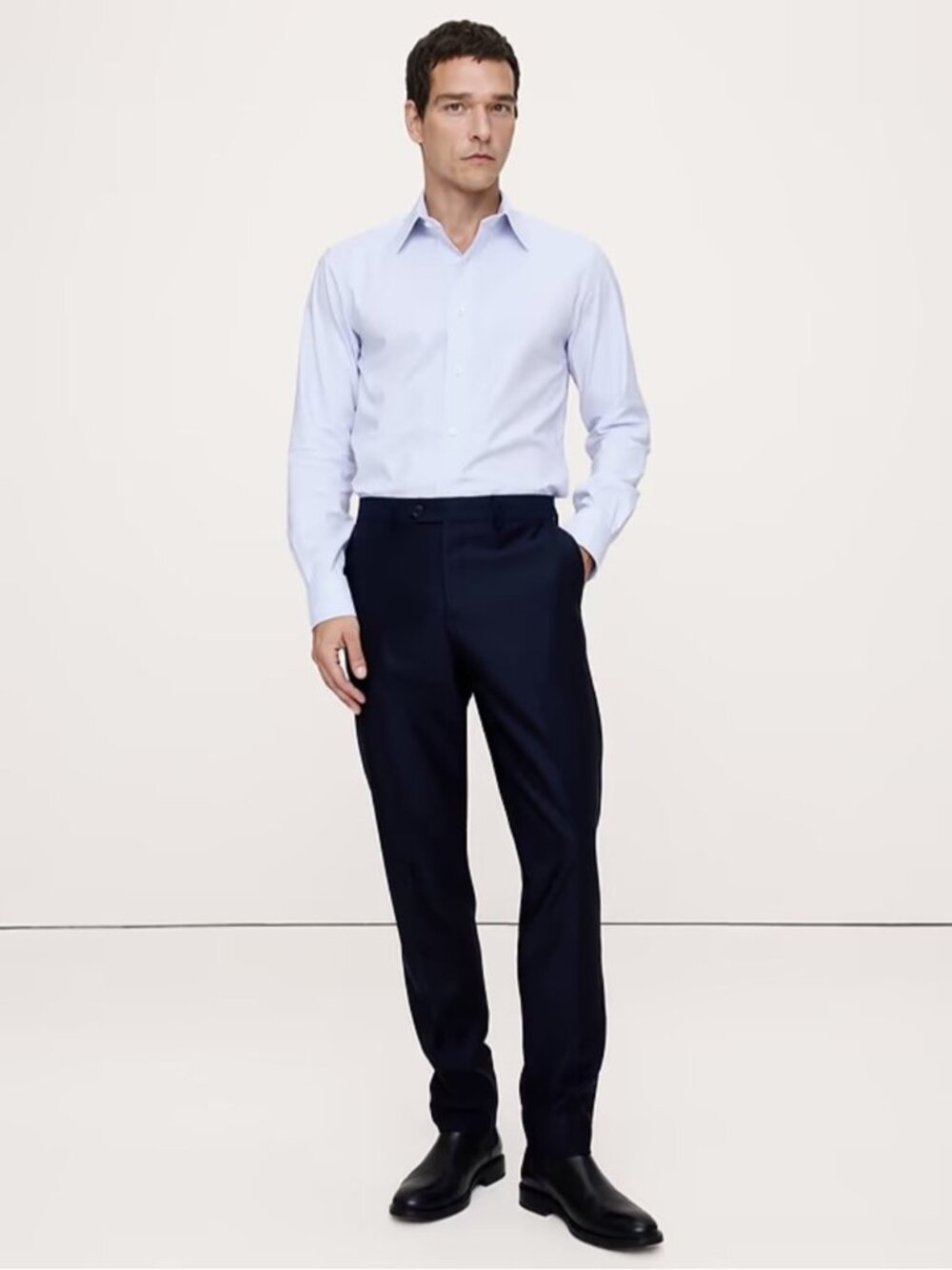 Banana Republic Slim Fit Winkle Resistant Button Dress Shirt Size XL TALL Blue